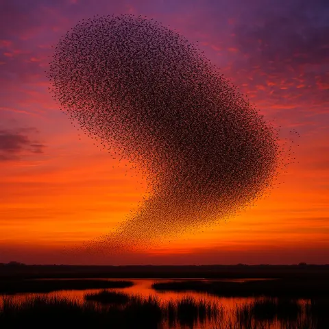 Massive Flock of Countless Starlings Creates Mesmerizing Murmurations