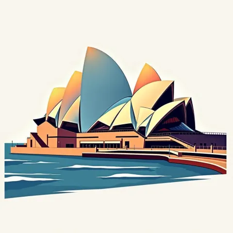 Sydney Opera House in Abstract Vector Shapes