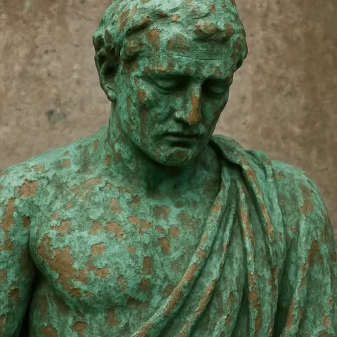 Aged Copper Statue