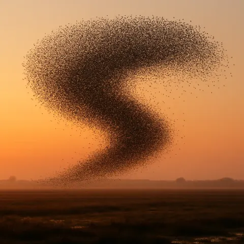 Vast Flock of Countless Birds Forms