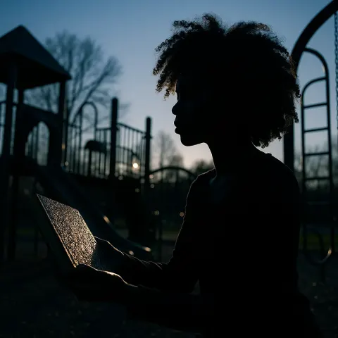 Within a Community Playground in a Park on a Sunny