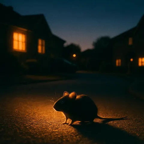 Black Mouse on a Dusky Cul-de-sac