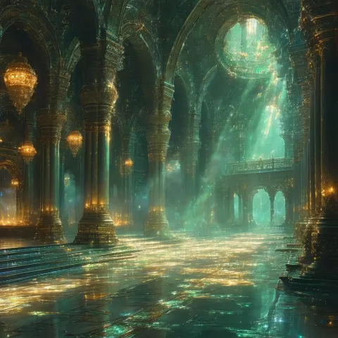 Fantasy Vault Aglow With Magical Reflections