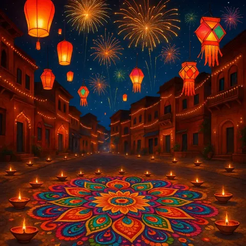 Energetic Diwali Evening in India