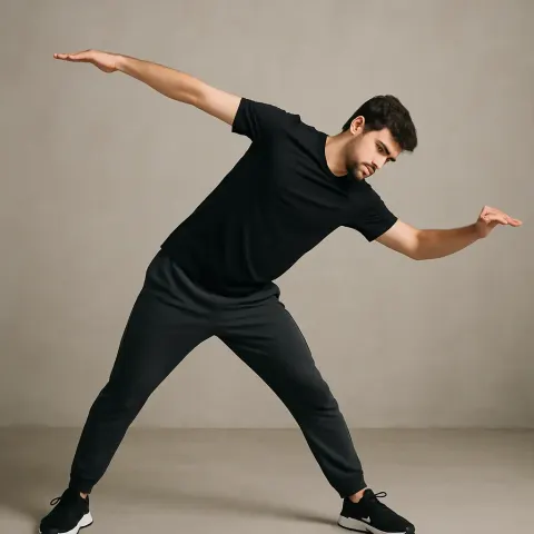 Person Stands Securely with Both Feet