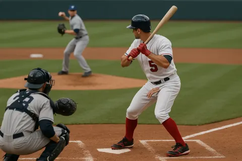 Scene from a Baseball Game Showing a Batter