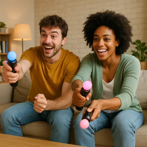 Two People Are Playing a Video Game