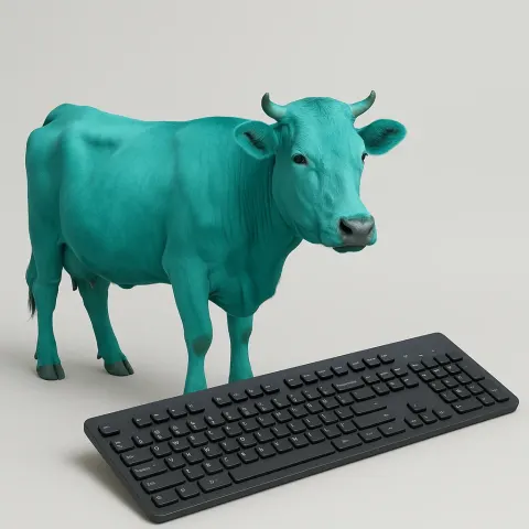 Cow in Turquoise