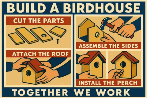 Series of Step-by-step Illustrations That Visually Depict the Assembly
