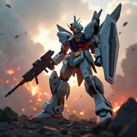 Gundam Clash on a War Torn Battlefield