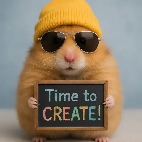 Engaging Portrait-style Photo Showcasing a Fluffy Hamster with Caramel-colored Fur