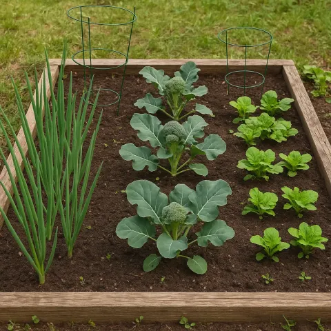 Small Vegetable Garden with Onions