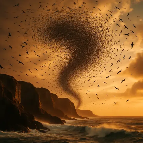 Innumerable Seabirds Form a Vast