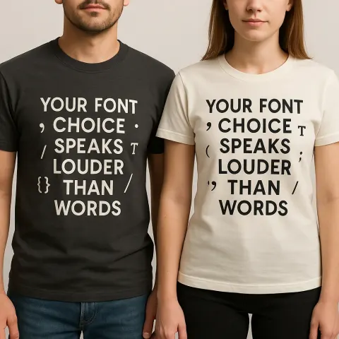 T-shirt Featuring the Text "Your Font Choice Speaks Louder Than