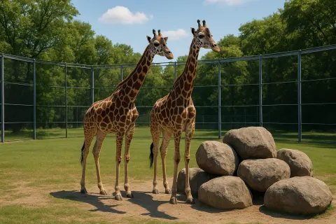 Pair of Towering Giraffes