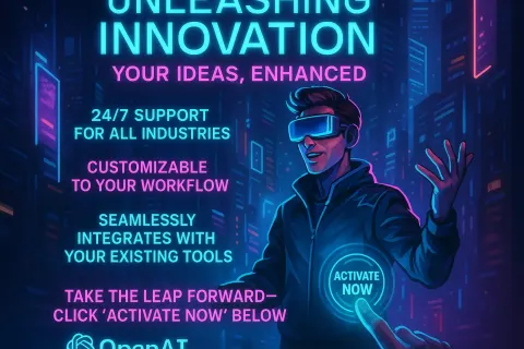 Promotional Poster with a Futuristic Aesthetic