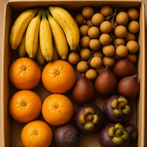 Variety of Fruits Including Bananas