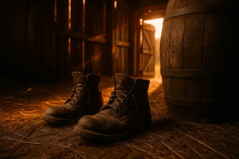 On a Barn Floor Lined with Straw