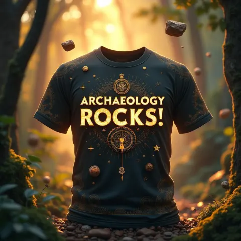 Archaeology Rocks Shirt Glowing With Runes and Relics