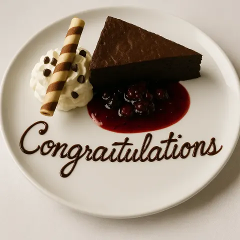 Dessert Plate Featuring Chocolate Cake