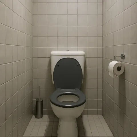 Small Bathroom Stall with Tiled Walls