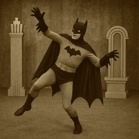 Hazy Sepia-toned Image from a 1930s Television Broadcast Showcases