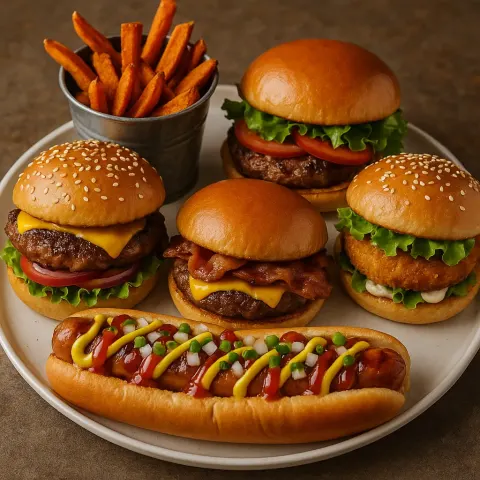 Platter with Assorted Burgers