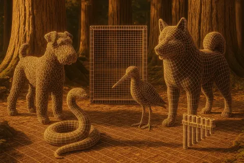 Unlikely Wireframe Tableau of Thunder Snake