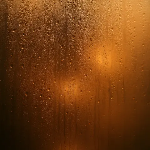 Glass Pane Coated in Condensation