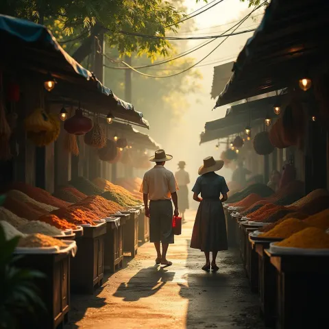 Spice Vendors of Old Penang at Golden Hour