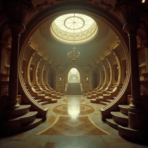 Rococo Space Station Interior in Ultra Wide Cinema