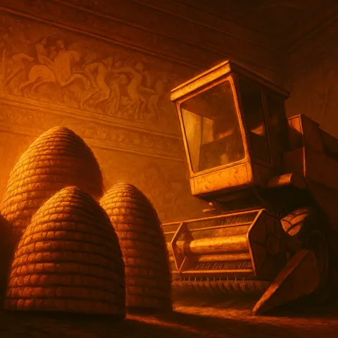 Two Prominent Forms—clustered Traditional Skeps of an Apiary