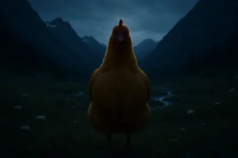 Solitary Golden Buff Hen