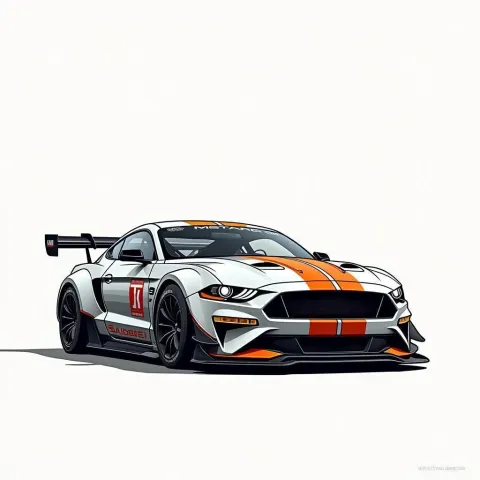 McLaren F1 and Mustang Fused in Editorial Illustration