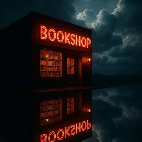 Glowing Neon-signed Bookshop