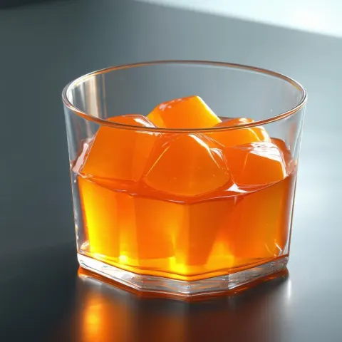 Orange Jello Shimmering in a Glass Bowl