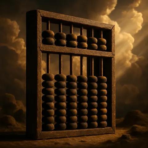 Single Antique Chinese Suanpan Style Abacus