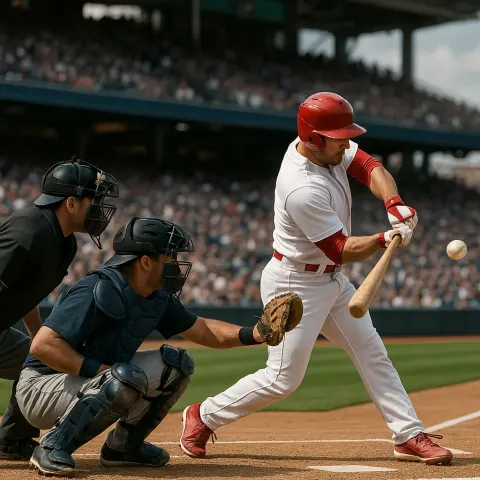 Baseball Player in a Red Helmet