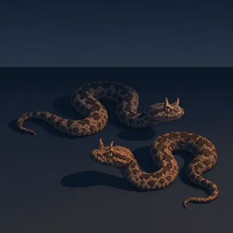 Two Varied Horned Vipers