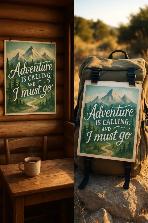 Showcasing the Phrase "Adventure Is Calling