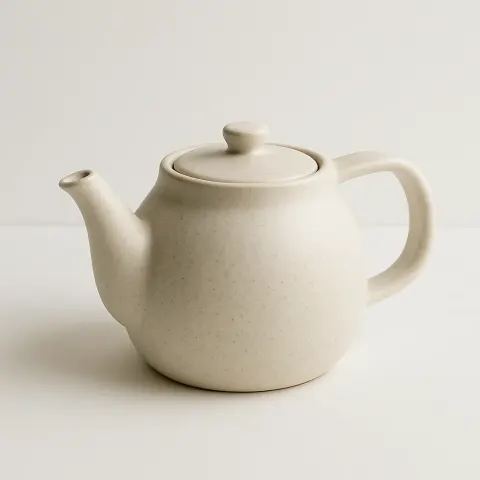 Image of a Ceramic Teapot on a Plain White Background