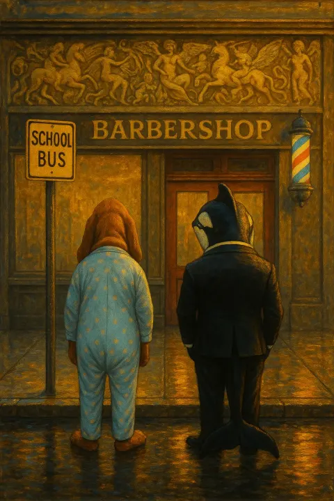 Bloodhound in Pajamas and a Dapper Killer Whale Await