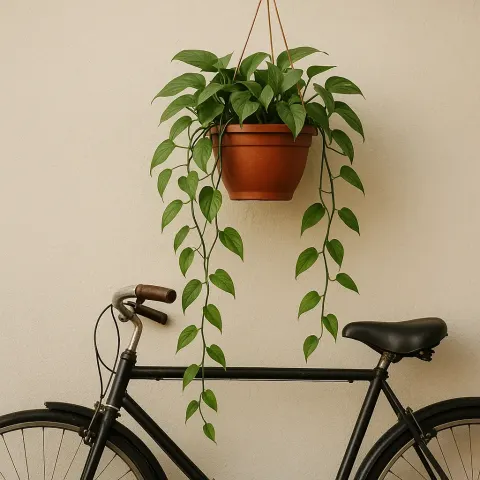 Scene Featuring a Bicycle Propped Against a Wall