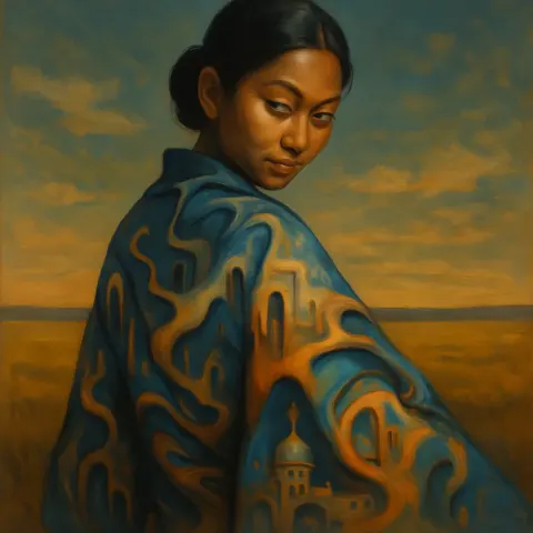 Coyly Glancing Person of Southeast Asian Descent