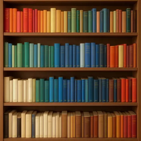 Neatly Arranged Bookshelf Featuring Three Tiers