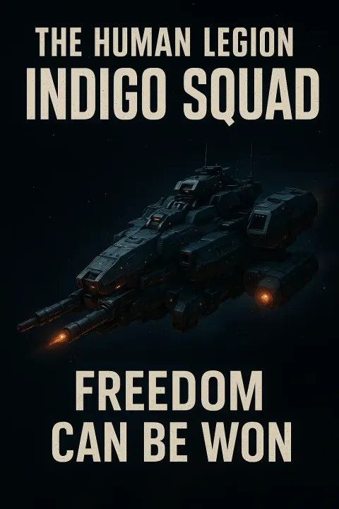 Futuristic Spacecraft with Heavy Weaponry Flying in Dark Space