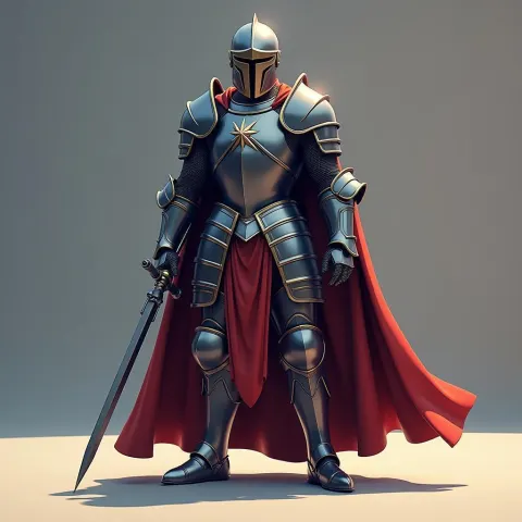 Armored Knight in Dramatic Cutout Animation
