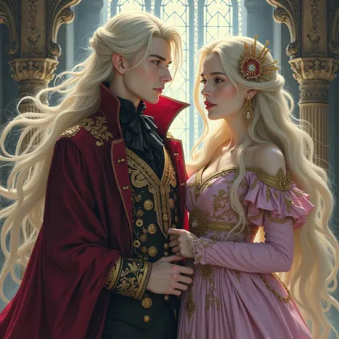 Baroque Castlevania Vampires With Flowing Hair