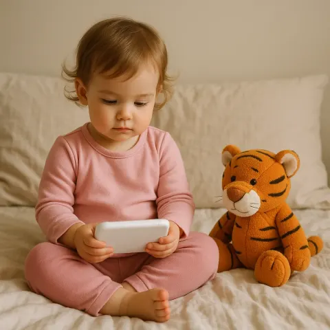 Child Dressed in Pink Sits