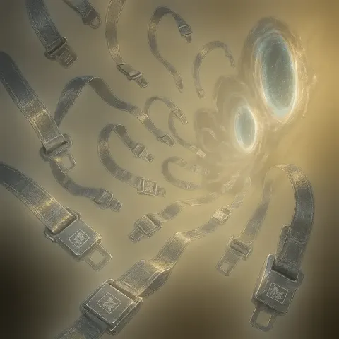 Dozen Ghostly Translucent Seat Belts